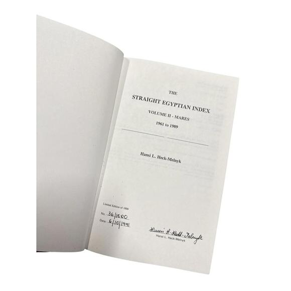 The Straight Egyptian Horses Vol 2 (1989) Very Rare  With Author  Signature - Picture 2 of 3